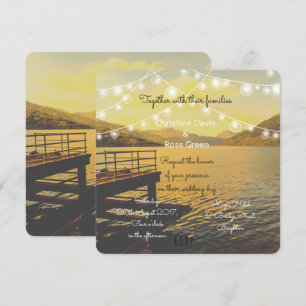Invitación romántica a la boda romántica en el lag