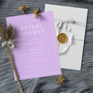 Invitación Romántica a la ducha de novias : Elegan