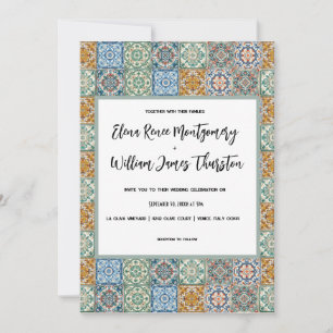 Invitación Romántica acuarela Italia Boda de destino