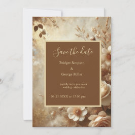 Invitación Romántica boda floral de ensueño salva la fecha