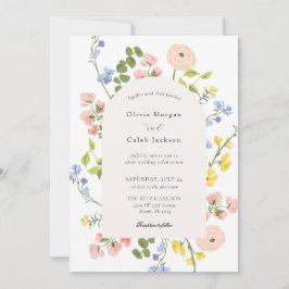 Invitación Romántica boda floral elegante