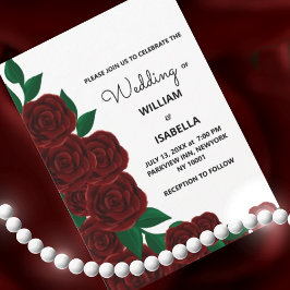 Invitación Romántica caída boda al aire libre hermosas rosas 