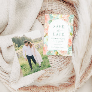 Invitación Romántica Casa De Moneda Verde azulada Floral Boho