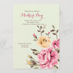 Invitación romántica color de rosa