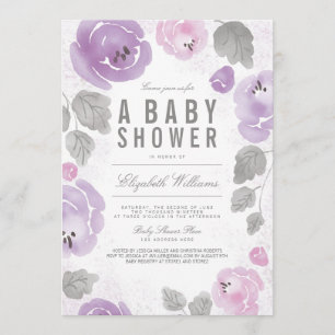 Invitación romántica de Baby Shower a Rosas de Lil