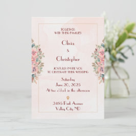 Invitación romántica de boda floral