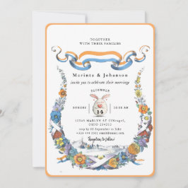 invitación romántica de boda vintage