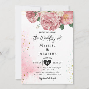 invitación romántica de boda vintage