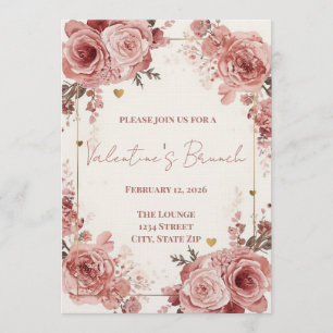 Invitación romántica de brunch del Día de San Vale