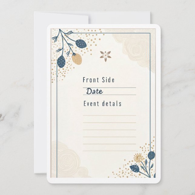 Invitación romántica de cumpleaños para él - perso (Reverso)