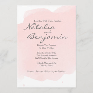 Invitación romántica de la boda de la acuarela