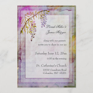 Invitación romántica de la boda de las glicinias