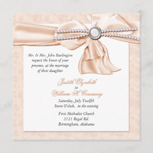 Invitación romántica de la boda del melocotón