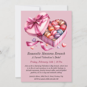 Invitación Romántica de Macaron Brunch
