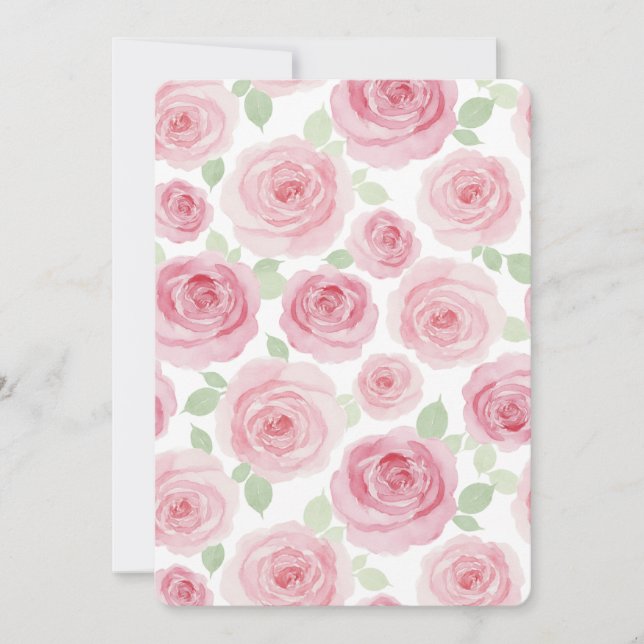 Invitación Romántica de Rosa (Anverso)
