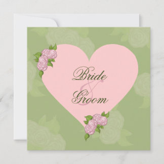 Invitación romántica del boda del corazón y de los