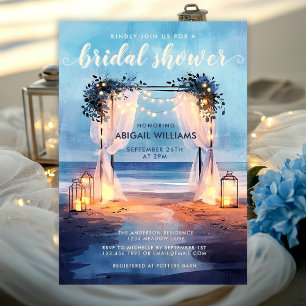 Invitación Romántica ducha de novias frente al mar