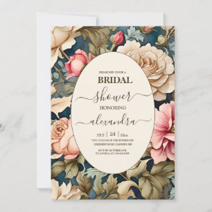 Invitación Romántica flor rosa suave novia