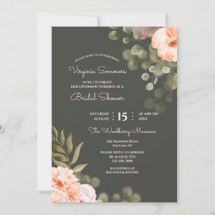 Invitación romántica floral a ducha de novias