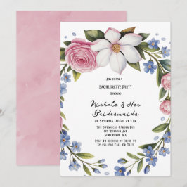 Invitación Romántica Floral Bouquet Bridesmaids Luncheon