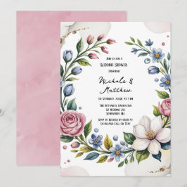 Invitación Romántica Floral Bouquet Wedding Shower