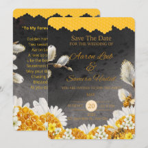 Romántica Floral de Miel Save the Date
