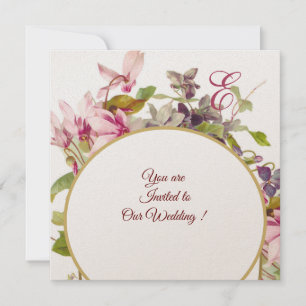 Invitación ROMANTİCA MONOGRAM, CICLOS DE PINCO, Floral