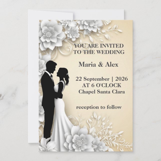 ✨ Invitación Romántica para Celebración de Boda ✨ (Anverso)