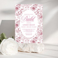 Romántica Rosa de Terciopelo Floral Toile Despedid