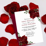 Invitación Romántica Rosa Roja Borgoña elegante Boda<br><div class="desc">Romántica Rosa Roja Borgoña Boda elegante Ver colección de coincidencias en tienda</div>