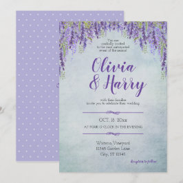 Invitación Romántica Wisteria Garden Wedding