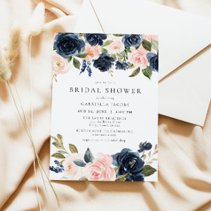 Invitación Romántica y dulce Rubor Floral Bridal Shower