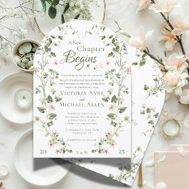 Invitación Romántica y eterna boda floral elegante