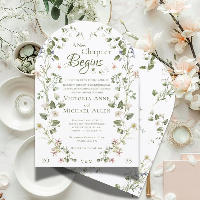 Invitación Romántica y eterna boda floral elegante (Subido por el creador)