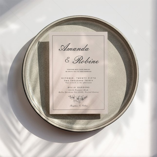 Invitación romántica y moderna a la boda rosada en (Subido por el creador)