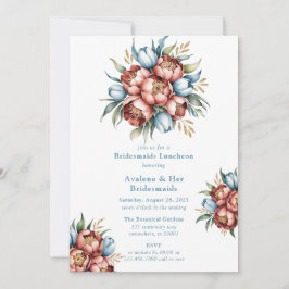 Invitación Románticas Peonies & Tulips Bridesmaids Luncheon