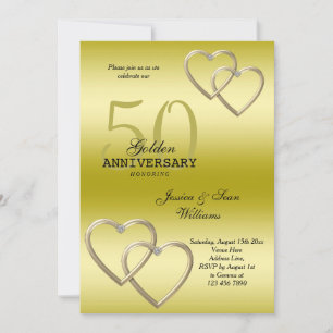 Invitación Romántico 50° Aniversario del Boda de Oro