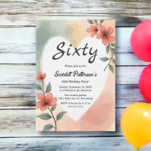 Romántico Acuarela Floral Polvoriento Cumpleaños 6