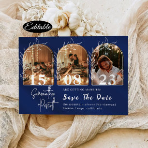 Invitación Romántico Ahorra la Fecha de Marina Colaje de Foto