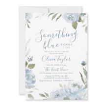 Romántico algo azul floral Ducha de Novia