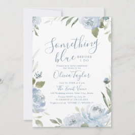 Invitación Romántico algo floral azul Bridal Shower