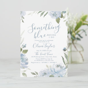 Invitación Romántico algo floral azul Bridal Shower