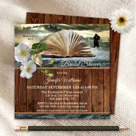 Invitación Romántico amante del libro Floral Bridal Shower