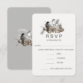 Invitación Romántico Amor Aves Pájaros Pájaros de madera Boda