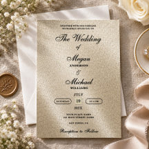 Romántico beige marfil de lino Motivo Boda elegant