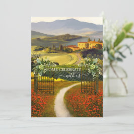 Invitación Romántico Bella Artes Boda de campo italiana