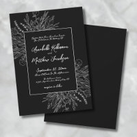 Romántico Blanco Blanco Botánico Elegante Boda