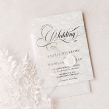 Romántico blanco y negro todo en un Boda