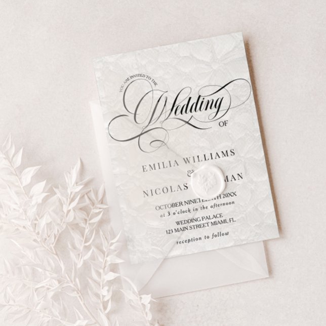 Invitación Romántico blanco y negro todo en un Boda (Subido por el creador)