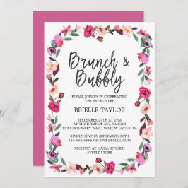 Invitación Romántico Blossom Wreath Brunch & Bubbly